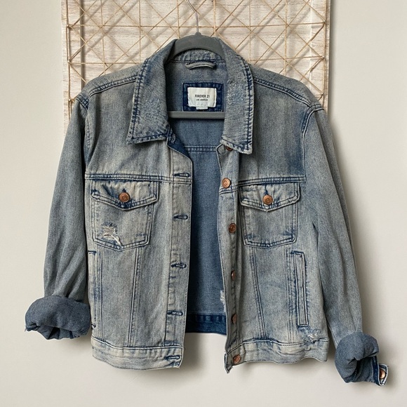 Forever 21 Jackets & Blazers - Distressed Denim Jacket